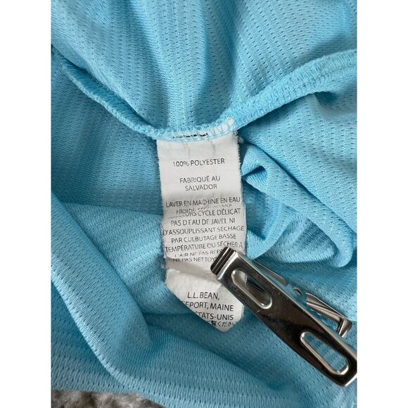 LL Bean Womens Size L Cycling Shirt Blue Short Sleeve 1/4 Zip Top Athletic - Picture 9 of 11